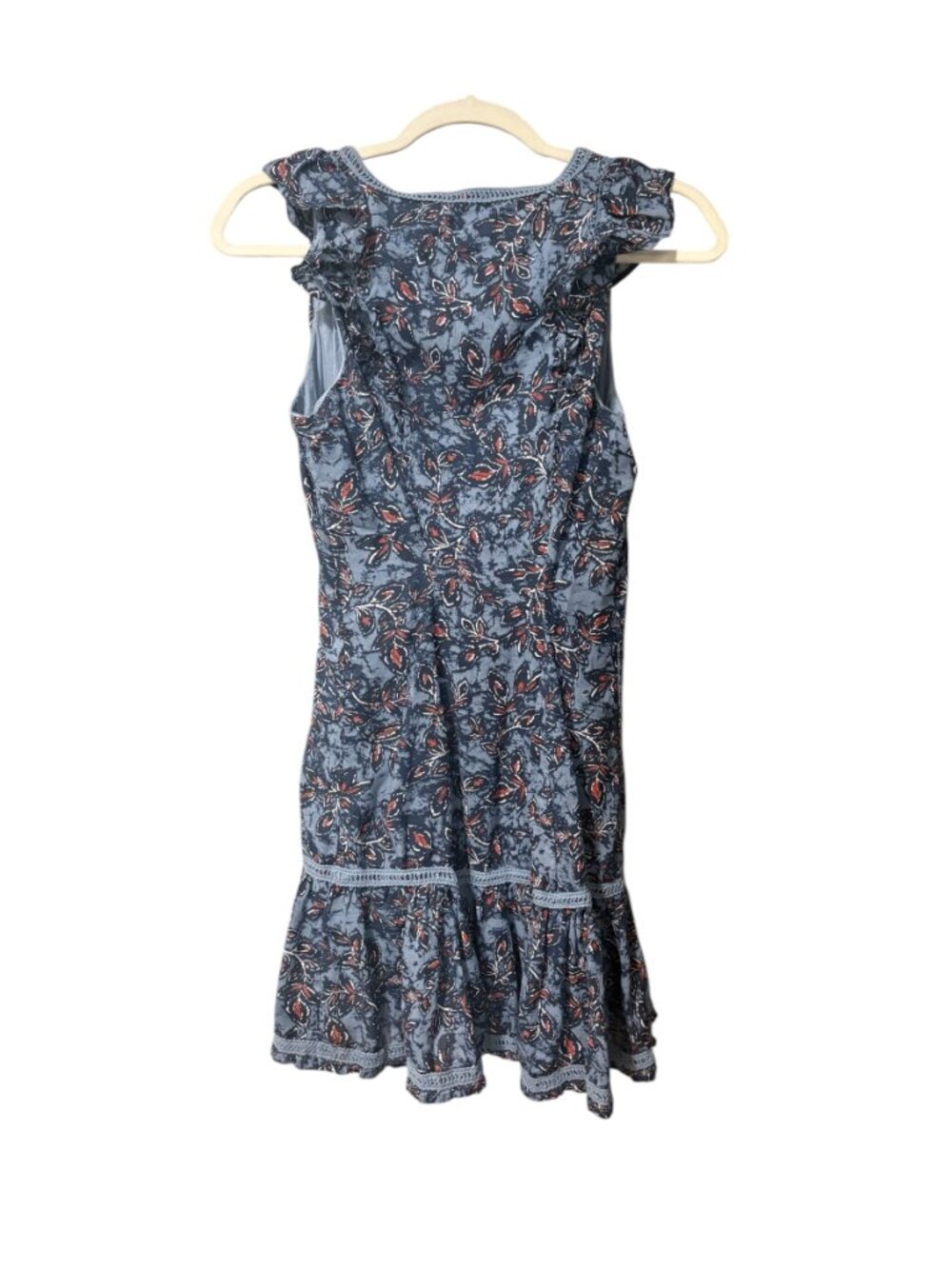 Lucky Brand Blue Floral V-Neck Ruffle Sundress - Picture 3 of 6
